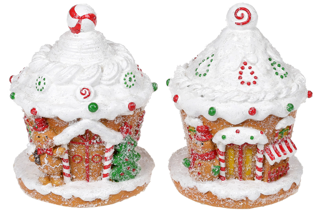 Декоративна фігурка Пряниковий будиночок 13.5см, 2 дизайни - Фото