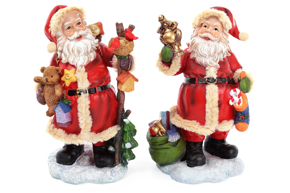 Декоративна статуетка Санта, 2 дизайни, 28 см - Фото