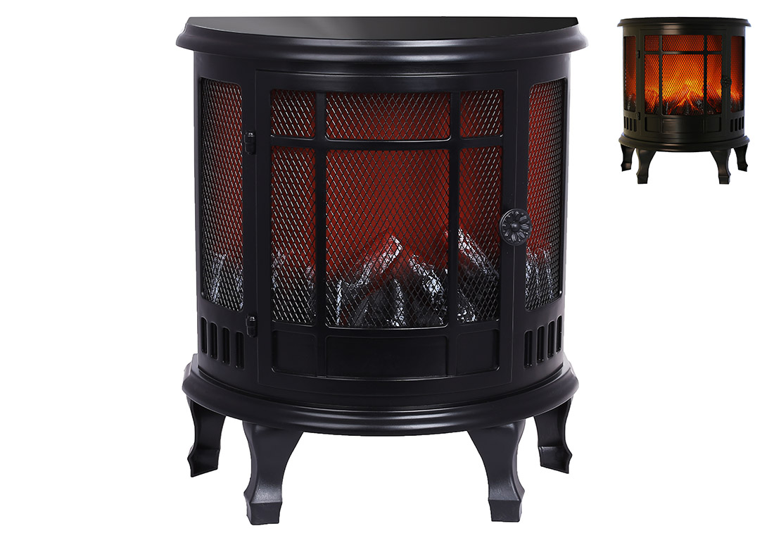 Декоративний світлодіодний камін 30*16*35см на батарейках (3хС не входять до комплекту), колір - чорний - Фото