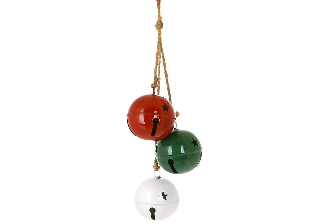 Металеві кулі ( D11*12см ) на підвісі Christmas bells 58см