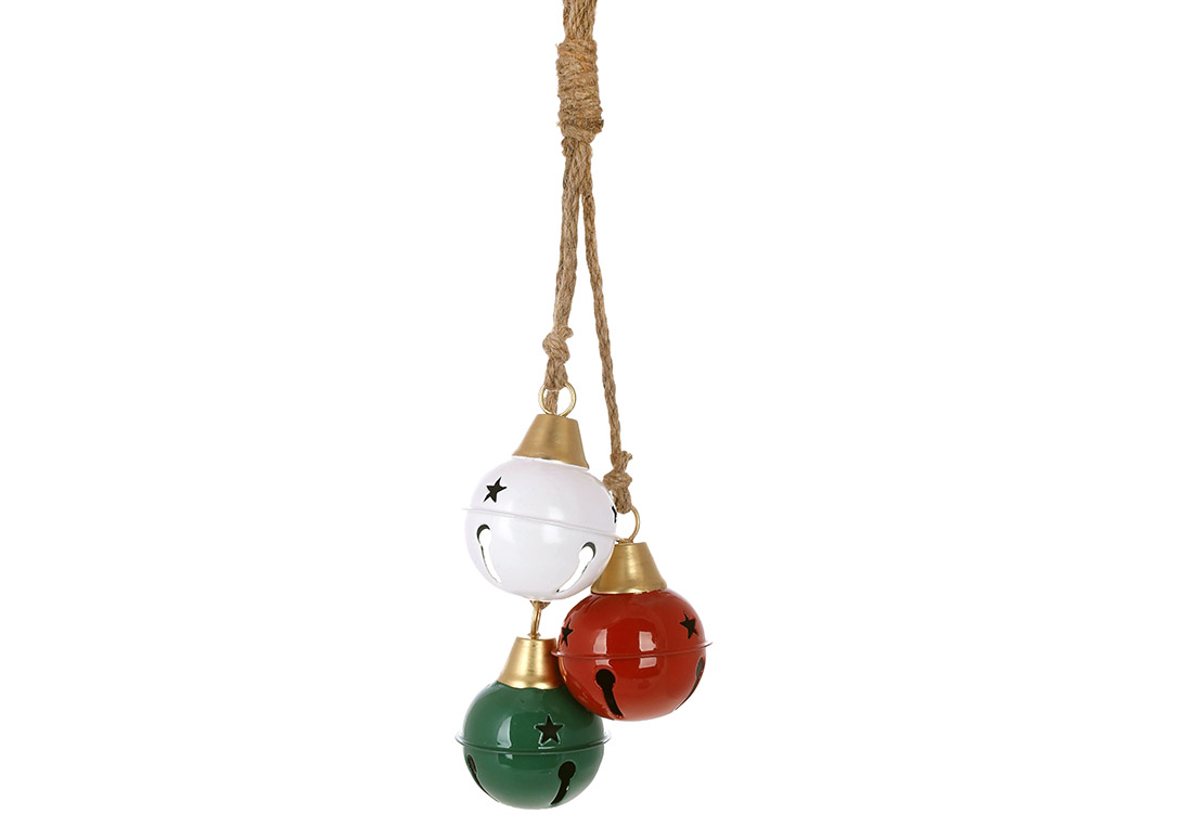 Металеві кулі ( D7.5*10см ) на підвісі Christmas bells 47см