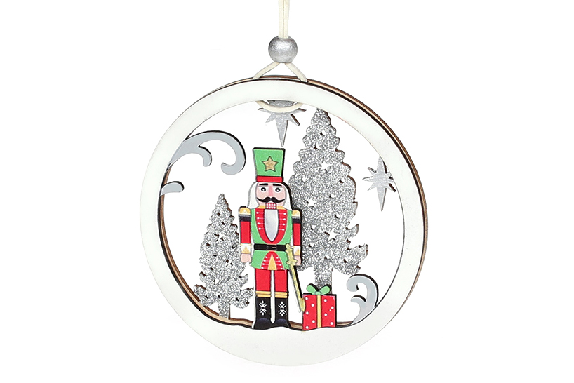 Новорічна підвіска Лускунчик 10*34см - Фото