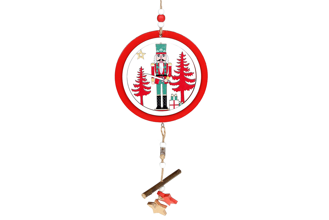 Новорічна підвіска Лускунчик 11*38см - Фото
