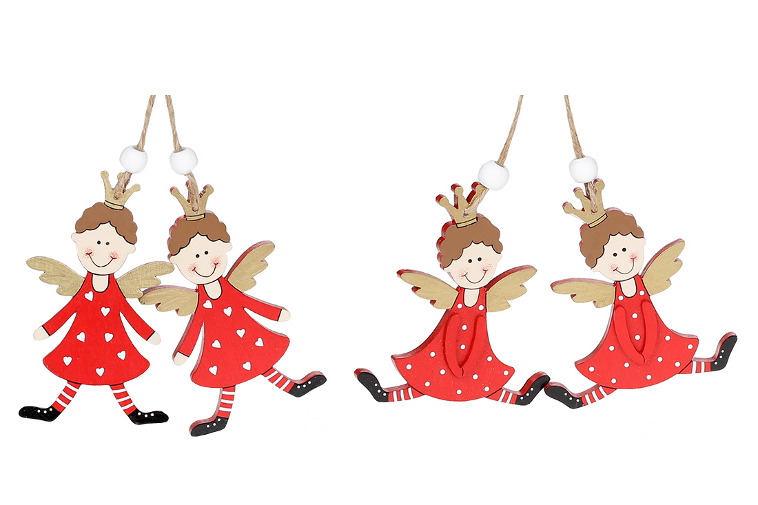 Набір (2шт) новорічних прикрас Янгол, 8.5 см, 2 дизайни - Фото