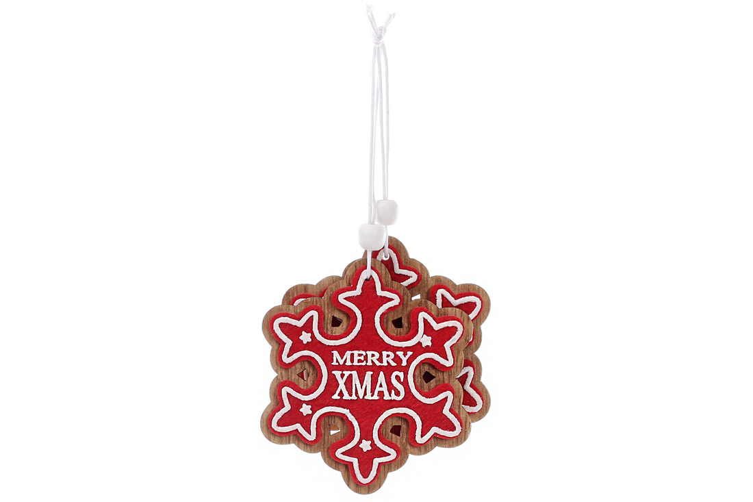 Набір (2шт) новорічних прикрас Сніжинка Merry Xmas 8.3см