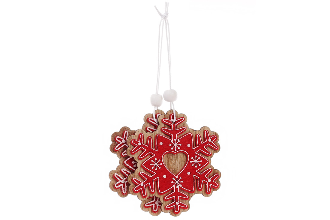 Набір (2шт) новорічних прикрас Сніжинка 8см - Фото