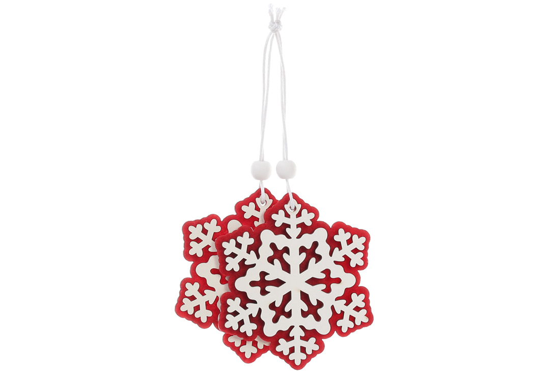 Набір (2шт) новорічних прикрас Сніжинка 7.5см - Фото