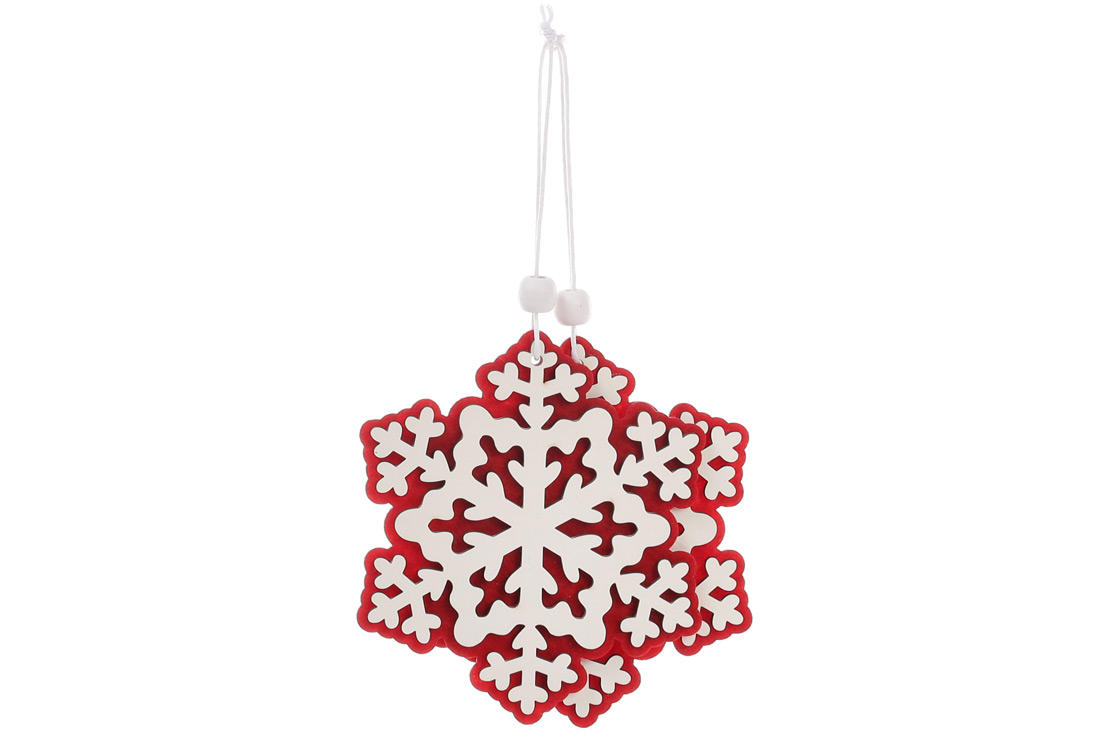 Набір (2шт) новорічних прикрас Сніжинка 10см - Фото