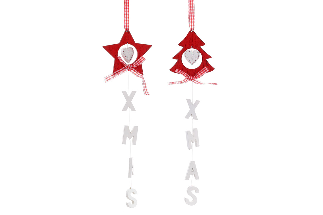 Новорічна прикраса з декором XMAS 37см - Фото