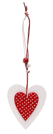 Набір ялинкових прикрас у формі серця (2шт) - Фото