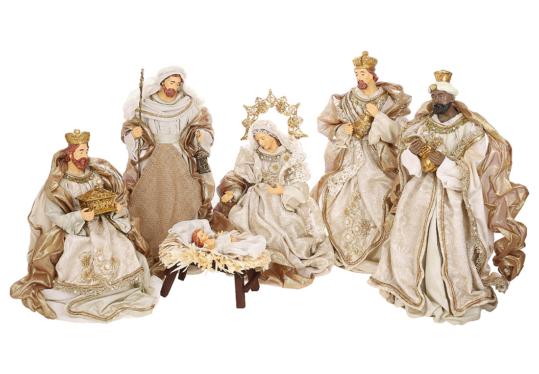 Різдвяний Вертеп (набір із 6-ти фігур), 40см - Фото