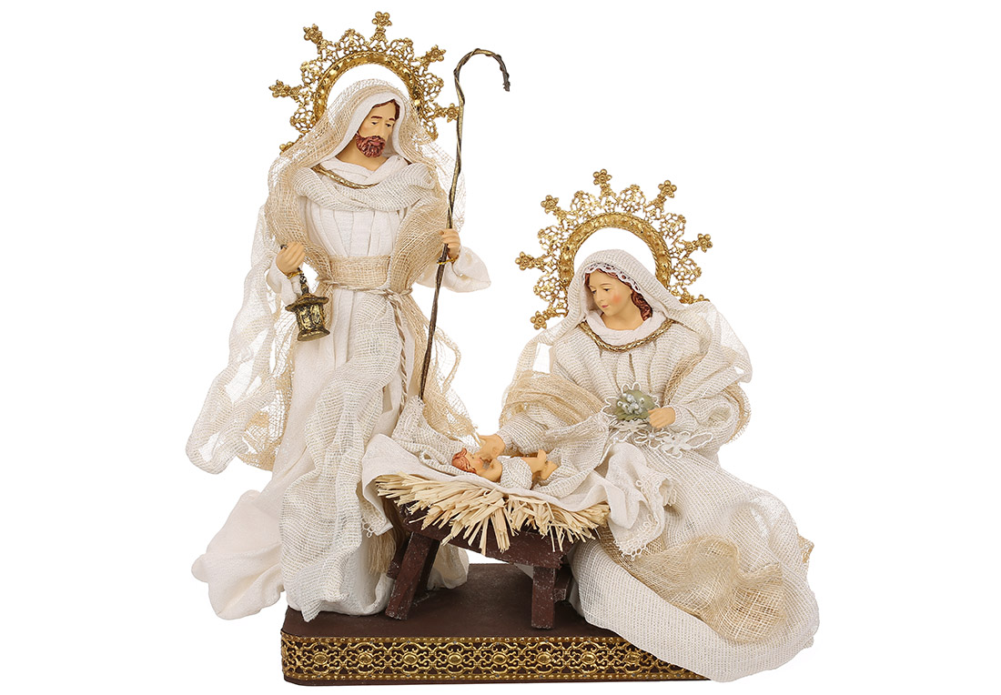 Різдвяний Вертеп (набір із 3-х фігур на підставці), 35*20*38см - Фото