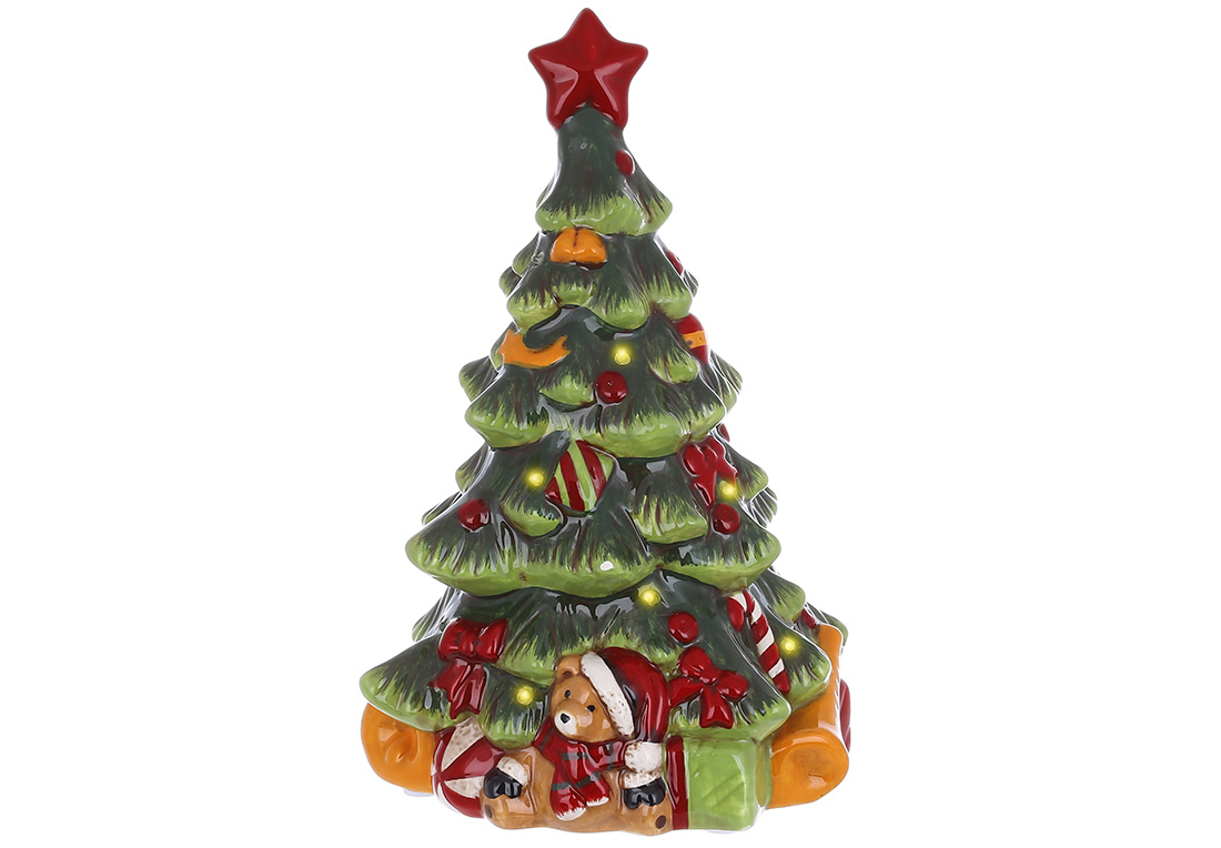 Декоративна музична статуетка Ялинка з LED-підсвічуванням 28см (2 режими - підсвічування та підсвічування з музикою) - Фото