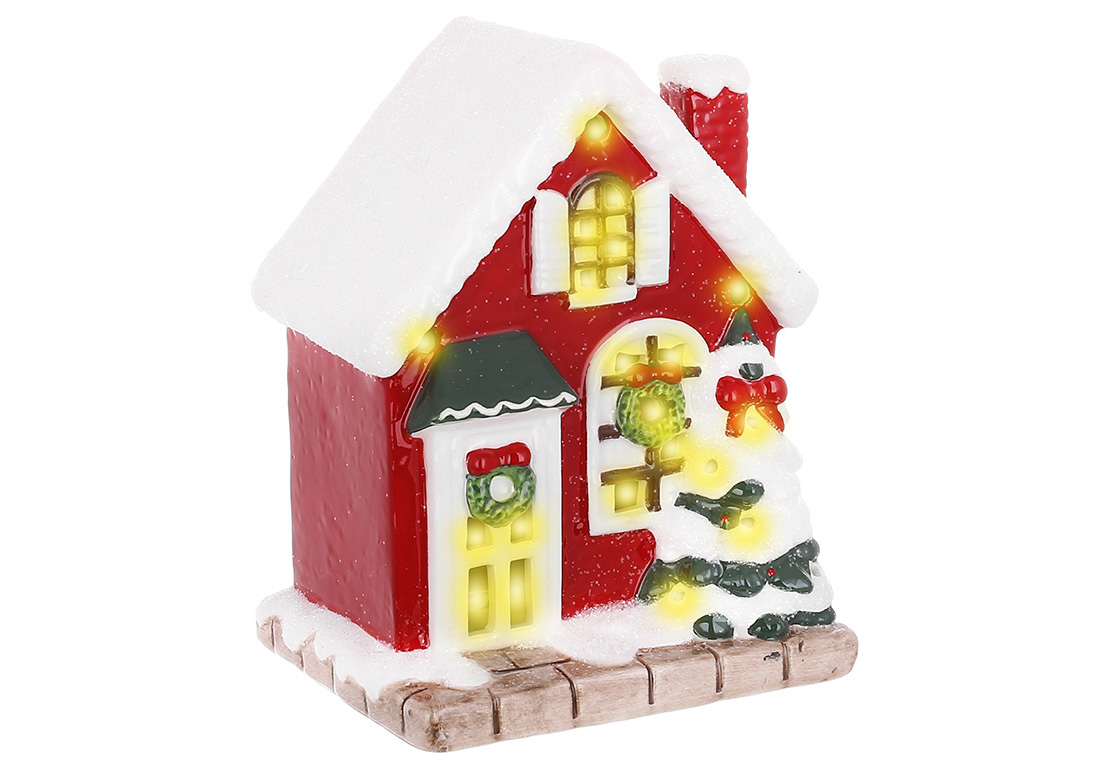 Декоративна статуетка Будиночок з LED-підсвічуванням, 17см - Фото