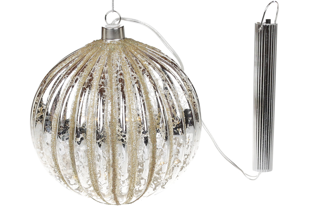 Ялинкова прикраса з LED підсвічуванням, 15см, колір - шампань - Фото