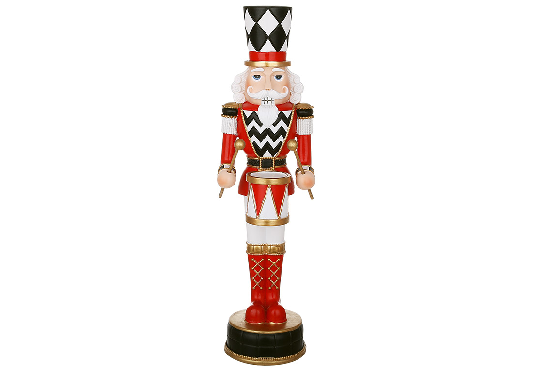 Декоративна фігура Лускунчик з барабаном, 9*8*33см - Фото