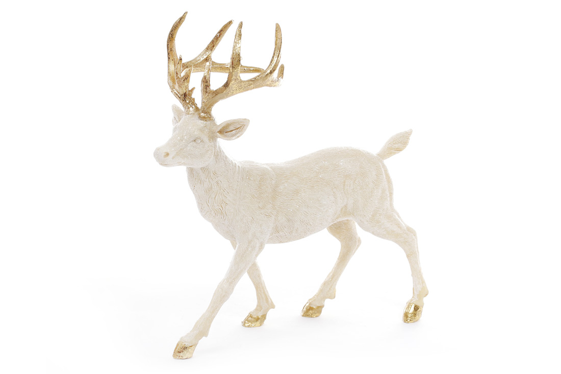 Декоративна фігура Олень 24см, колір - золото - Фото