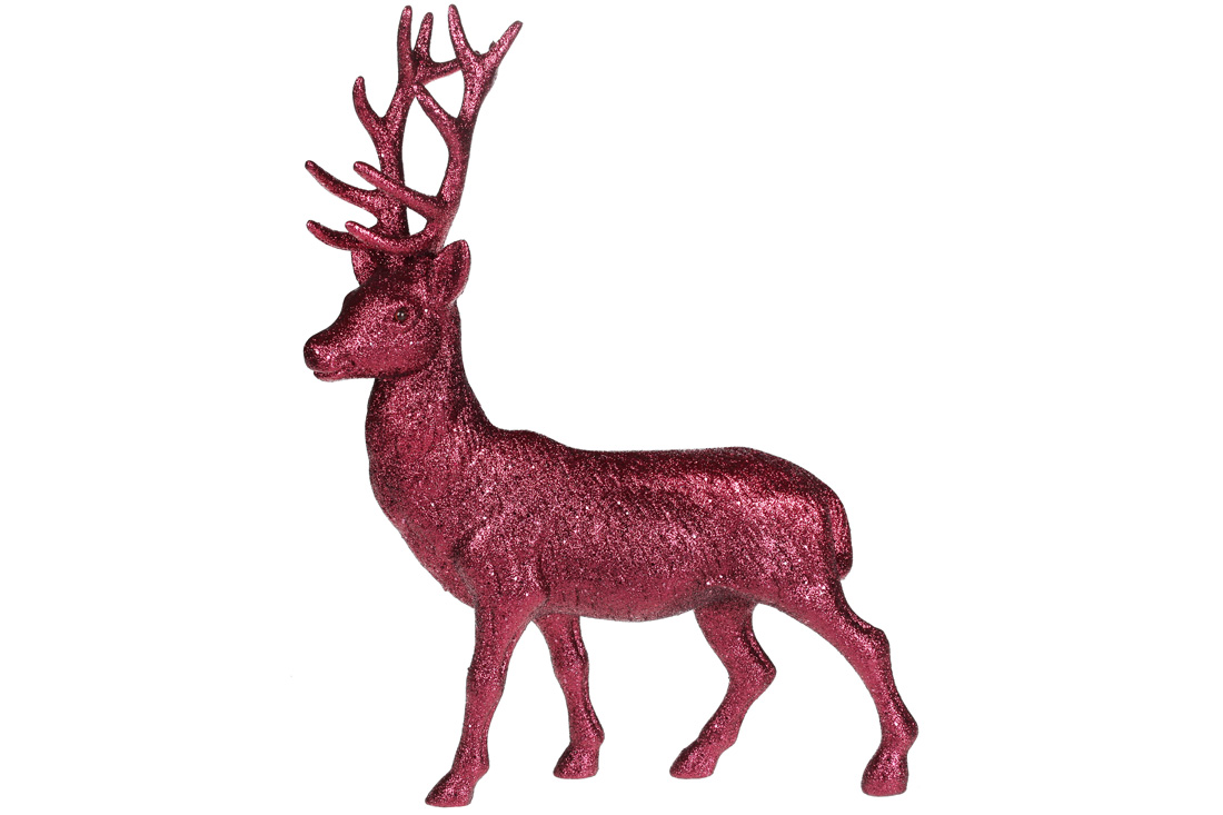 Новорічна декоративна фігура , 40см, колір - гліттер бордо - Фото