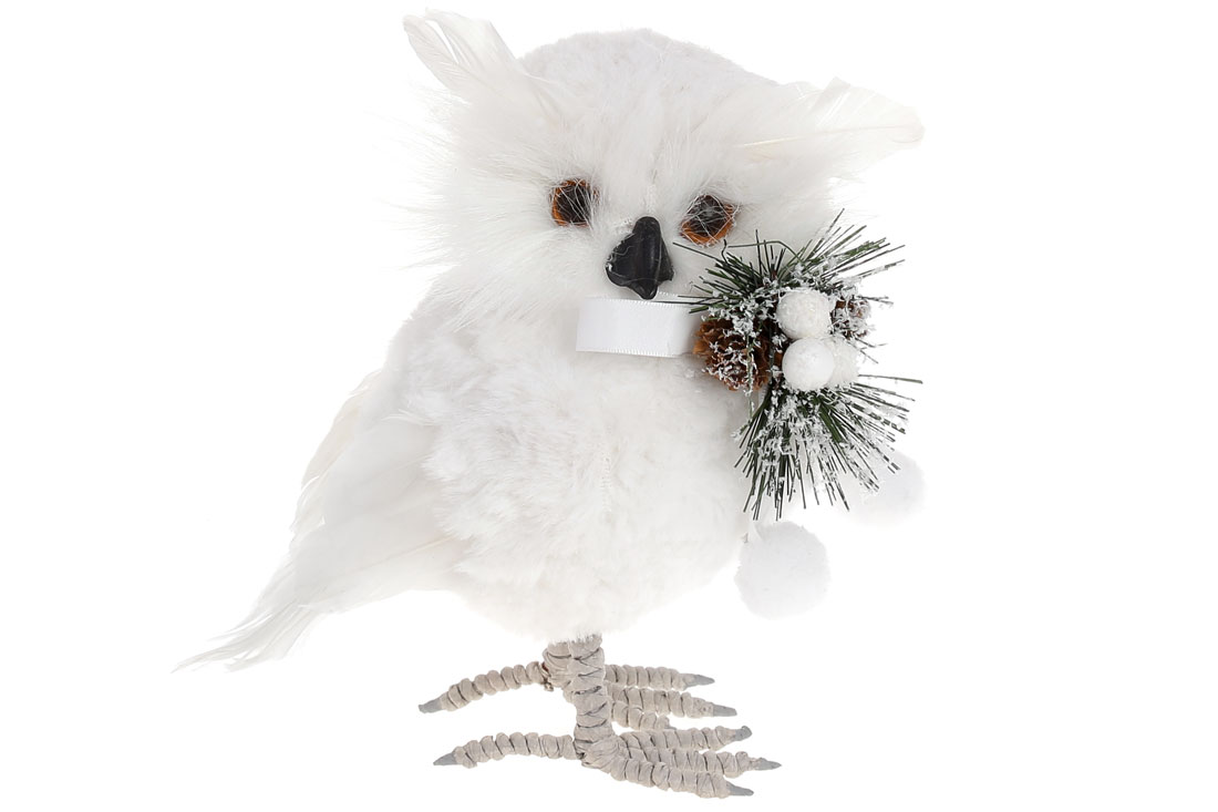 Новорічна фігура Сова, 20см - Фото