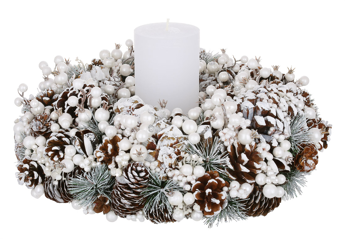 Новорічний свічник (свічка 8*15см) D40*20см - Фото