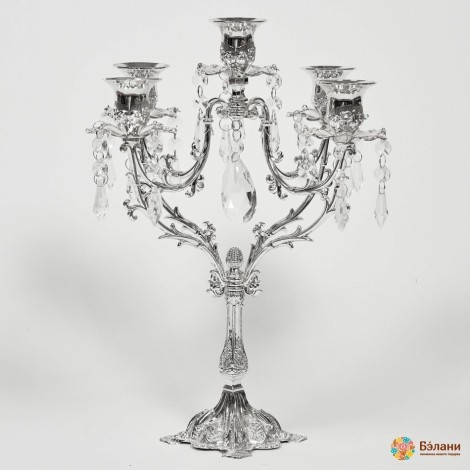 Подсвечник металлический на пять свечей "Simple crystal"