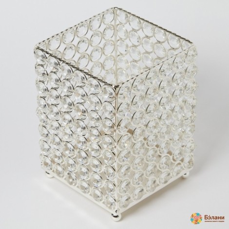 Подсвечник металлический "Crystal Cube" L серебристый