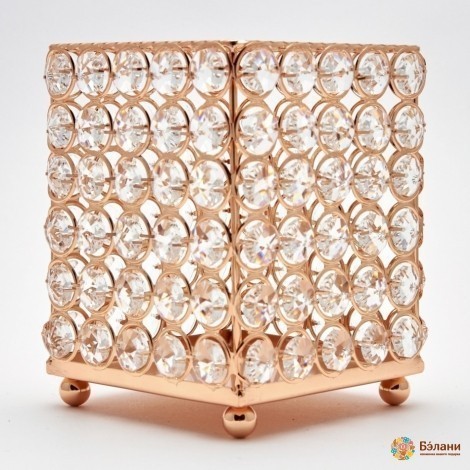 Подсвечник металлический "Crystal Cube" M золотистый