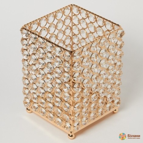 Подсвечник металлический "Crystal Cube" L золотистый