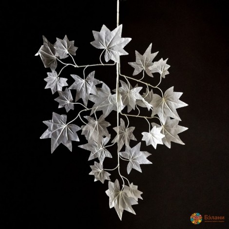 Декоративні листи "White Leaves №2" 12шт/уп.