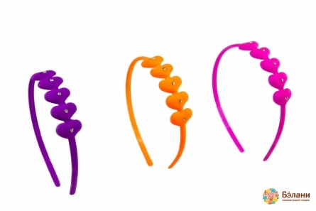 Обруч яркий матовый "Hearts"