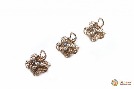 Крабик металлический  "Gold and pearls"