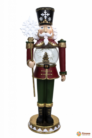 Новогодний декор "Щелкунчик" с LED-подсветкой красный