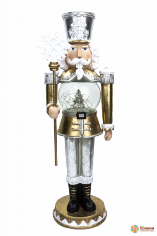 Новогодний декор "Щелкунчик" с LED-подсветкой белый
