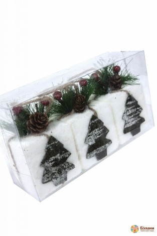 Елочная игрушка "Кубик с композицией"