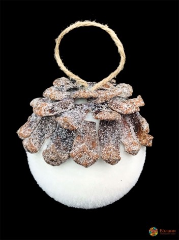 Елочная игрушка "Шар с шишками" S