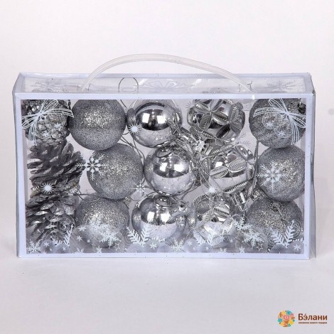 Елочная игрушка "Серебро" микс моделей