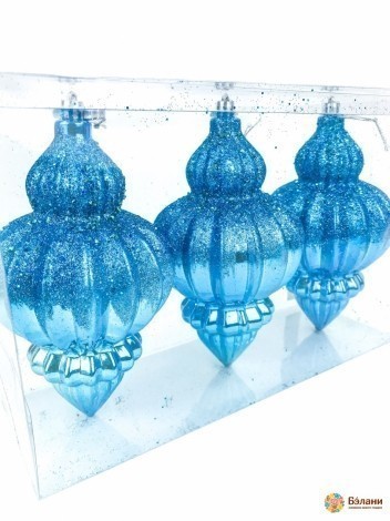 Елочная игрушка голубая L