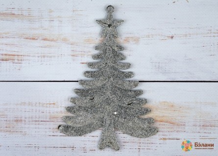 Елочная игрушка "Ёлочка серебряная" с глиттером
