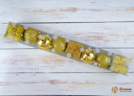 Елочная игрушка "Микс золото" M