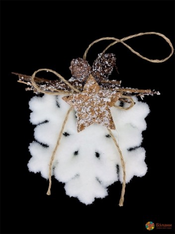 Елочная игрушка "Снежинка с композицией"