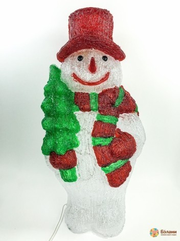 Светящийся декор "Снеговик в цилиндре"