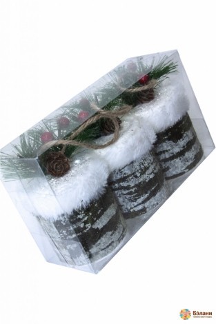 Ёлочное украшение "Пенек в снегу"