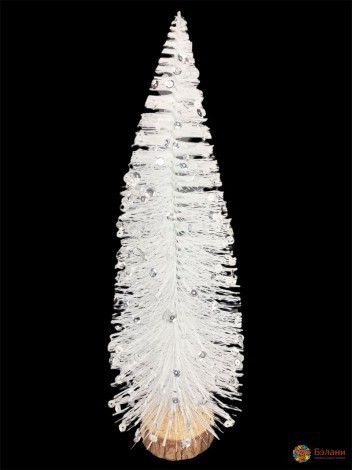 Декор "Ёлка с пайеткоами" белая