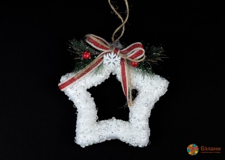 Новогодний декор "Шар" с красным бантиком