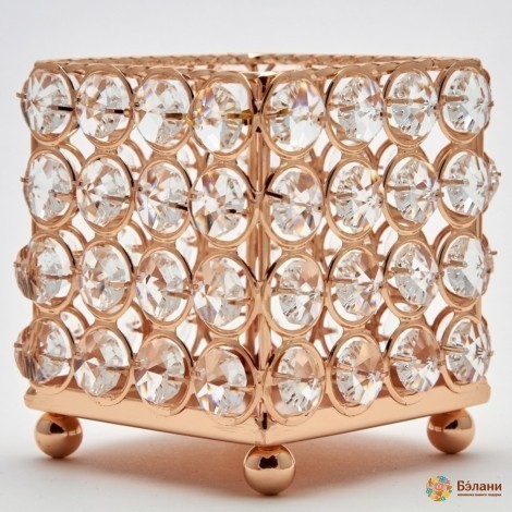 Подсвечник металлический "Crystal Cube" S золотистый