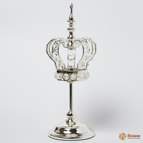 Свічник металевий "Crown" M сріблястий
