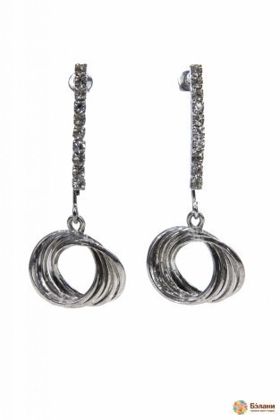 Серьги "Silver collection" кольца с фианитами