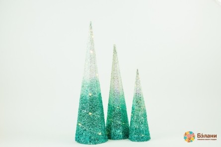 Новогодний декор - "Три конуса" с LED подсветкой