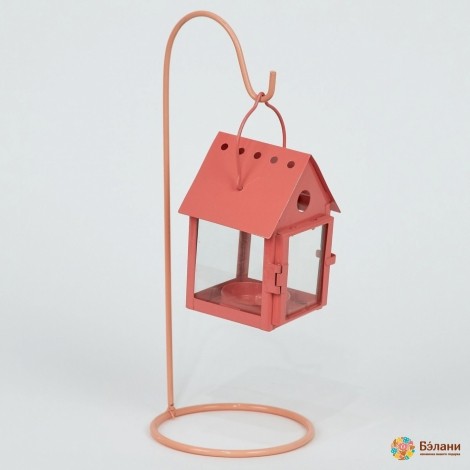 Декоративный подсвечник "Home" коралловый