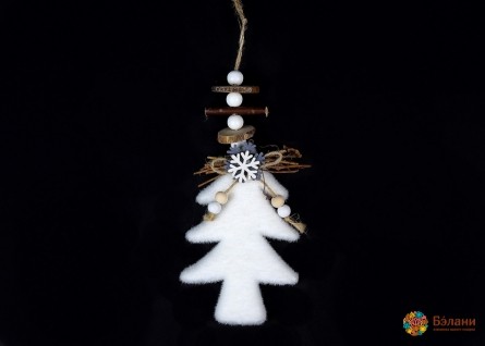 Новогодний декор "Ёлка со снежинкой"